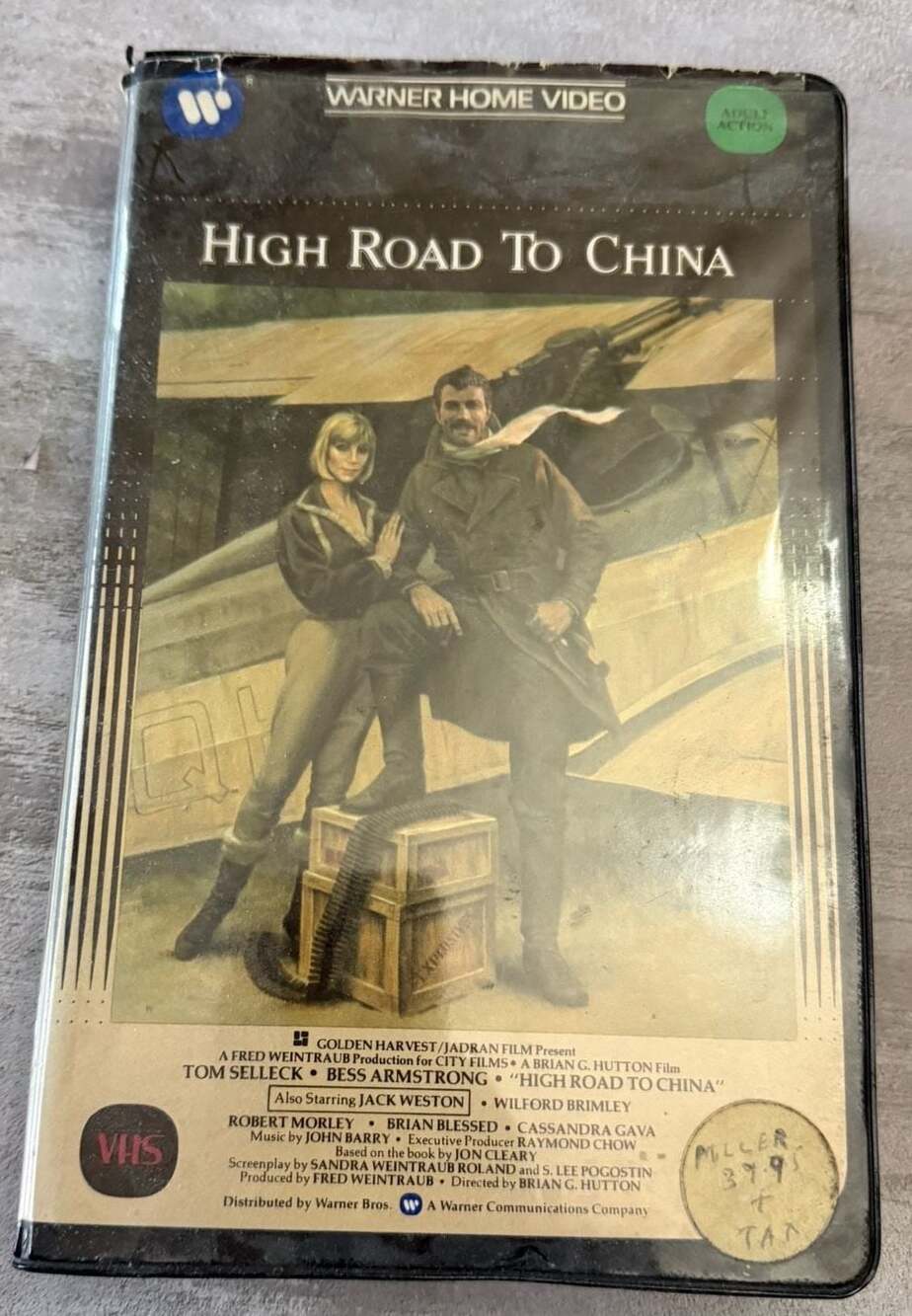 High Road to China VHS (1983) Tom Selleck Clamshell Edition